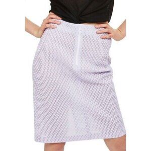 TOPSHOP Skirt Airtex Mesh Pencil Purple Lilac Diamond Front Zip Sz 6 NEW